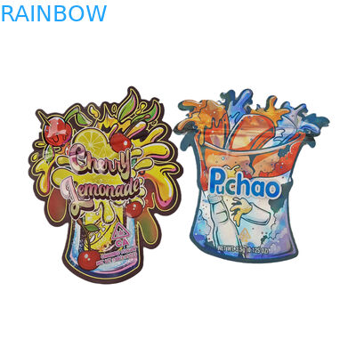 Χονδρικό 3.5g Custom Die Cut Ziplock Bags για συσκευασία τροφίμων Αντί μυρωδιάς σχήμα Τρώσιμο πακέτο Τροφίμων Mylar σακούλες
