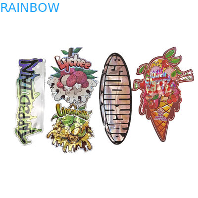 Χονδρικό 3.5g Custom Die Cut Ziplock Bags για συσκευασία τροφίμων Αντί μυρωδιάς σχήμα Τρώσιμο πακέτο Τροφίμων Mylar σακούλες