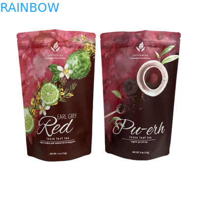 Τροφική ποιότητα Στάσου τσάντες πλαστική προσαρμοσμένη φύλλα ματ φινίρισμα για συσκευασία τσαγιού