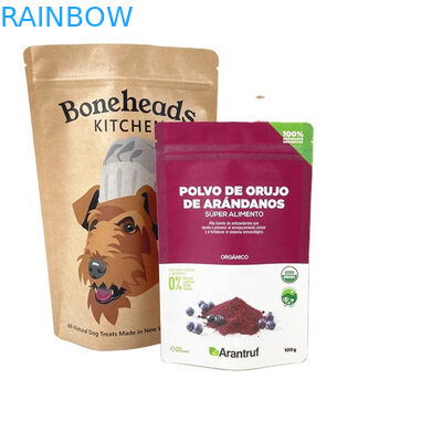 OEM Custom Logo Βιοδιασπώμενες τσάντες χαρτιού Kraft για μπισκότα Κέικ καρύδια Τροφή σκόνη Τροφή κατοικίδιων ζώων Μυρωδών τσάντας με παράθυρο