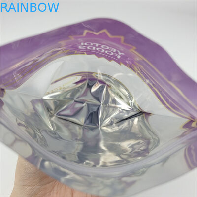 Προσαρμόστε το δικό σας λογότυπο Ψηφιακή εκτύπωση Ziplock Τρώσιμα Stand Up Packaging Bags με παράθυρο