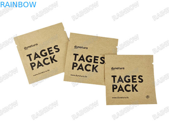 Προσαρμοσμένο βιοδιασπώμενο κενό τσάι τσάντα τριών πλευρών θερμική σφραγίδα τσάι τσάντα συσκευασίας καφέ Kraft χαρτί τσάντα συσκευασίας δισκίων