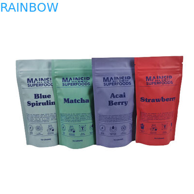 Ψηφιακά τυπωμένες τσάντες Mylar Αδιάβροχες Καφέ Πουάν συσκευασία Stand Up Zip Lock Sac με αλουμινένιο φύλλο