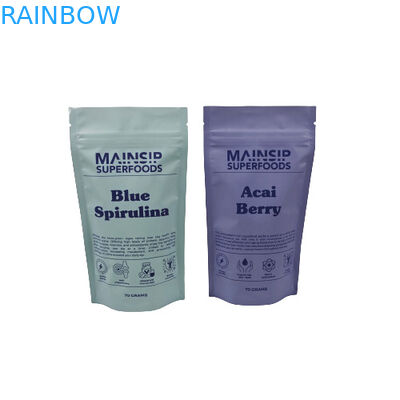 Ψηφιακά τυπωμένες τσάντες Mylar Αδιάβροχες Καφέ Πουάν συσκευασία Stand Up Zip Lock Sac με αλουμινένιο φύλλο