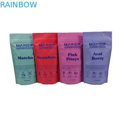 Ψηφιακή εκτύπωση ζεστή σκόνη κακάο συσκευασία σακούλα σκόνη καφέ πλαστικές τσάντες με επανακλειδώσιμο zip κλειδί