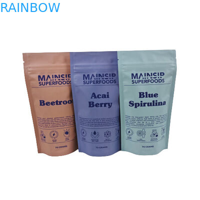 Ψηφιακή εκτύπωση ζεστή σκόνη κακάο συσκευασία σακούλα σκόνη καφέ πλαστικές τσάντες με επανακλειδώσιμο zip κλειδί