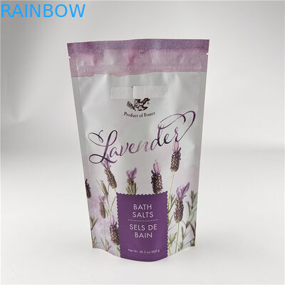 Προσαρμοσμένο μέγεθος και χρώματα Διαθέσιμη συσκευασία Ματ Αλουμινίου Φόλιο λουτρό μπάνιο αλάτι Stand Up Pouch Ziplock Doypack