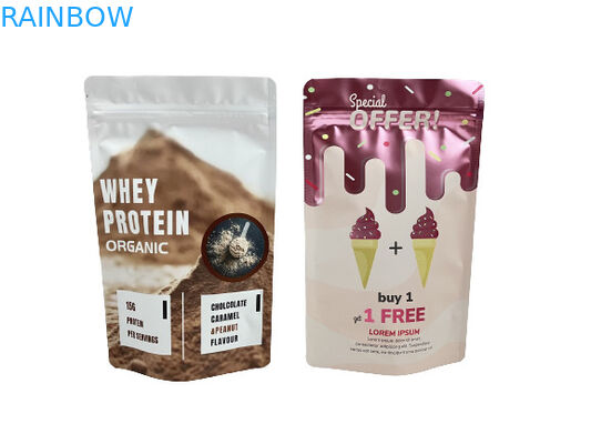 Προσαρμοσμένες επανακλείσιμες βαλίτσες συσκευασίας χαρτιού Kraft για ζαχαρωτά με λογότυπο