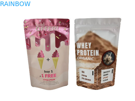 Προσαρμοσμένες επανακλείσιμες βαλίτσες συσκευασίας χαρτιού Kraft για ζαχαρωτά με λογότυπο