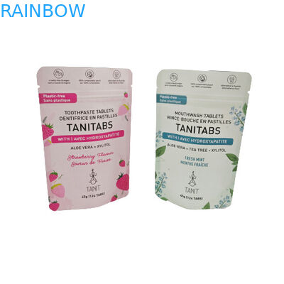 Περιβαλλοντικά φιλική αποσυστατέα τσάντα Kraft με επανακλείσιμο φερμουάρ για συσκευασία καλλυντικών σκόνης