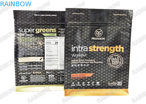 Προσαρμοσμένες σακούλες συσκευασίας από φύλλο αλουμινίου σε σκόνη πρωτεΐνης καφέ με βαλβίδα αρωματική σακούλα Mylar