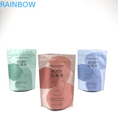 Σηκωμένη σακούλα σφουγγαρίσματος σώματος Προσαρμόσιμη συσκευασία καλλυντικών με διάφορα μεγέθη