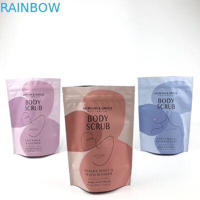 Σηκωμένη σακούλα σφουγγαρίσματος σώματος Προσαρμόσιμη συσκευασία καλλυντικών με διάφορα μεγέθη