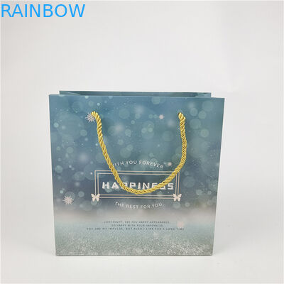 Καλύτερα πωλούμενο Ανακυκλώσιμο Περιβαλλοντικά φιλικό λογότυπο Εκτυπωμένη χαρτοσακούλα για ψώνια Συσκευή Λευκή 110 γραμμάρια Επαναχρησιμοποιήσιμη