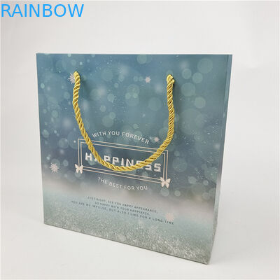 Καλύτερα πωλούμενο Ανακυκλώσιμο Περιβαλλοντικά φιλικό λογότυπο Εκτυπωμένη χαρτοσακούλα για ψώνια Συσκευή Λευκή 110 γραμμάρια Επαναχρησιμοποιήσιμη