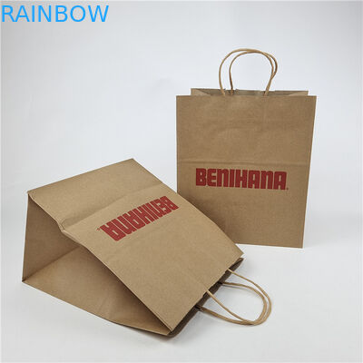 Προωθητική Κατάλληλη τιμή Τετράγωνο κάτω Customized Kraft Paper Bag Custom Printing Biodegradable Shopping Bag