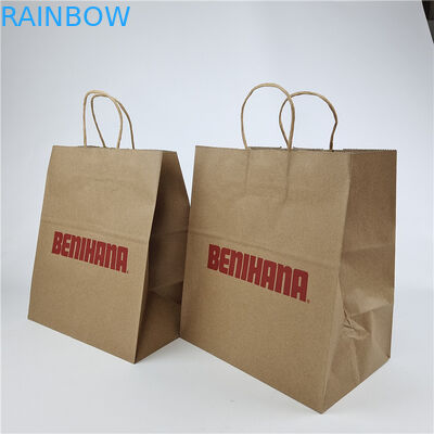 Προωθητική Κατάλληλη τιμή Τετράγωνο κάτω Customized Kraft Paper Bag Custom Printing Biodegradable Shopping Bag