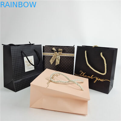 Υψηλής ποιότητας Προσαρμοσμένη ψηφιακή εκτύπωση Λογότυπο Τυπωμένη χαρτοσακούλα για ψώνια Συσκευή λευκή 110 γραμμάρια επαναχρησιμοποιήσιμη