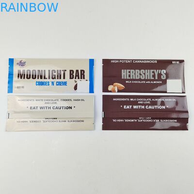 Θερμική σφραγίδα Λαμινισμένο αλουμινένιο φύλλο Mylar σακούλες Φόλιο περιτύλιγμα Custom Τυπωμένο Πίσω σφραγισμένες τσάντες Σοκολάτα ενεργειακή μπάρα