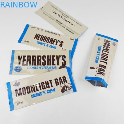 Θερμική σφραγίδα Λαμινισμένο αλουμινένιο φύλλο Mylar σακούλες Φόλιο περιτύλιγμα Custom Τυπωμένο Πίσω σφραγισμένες τσάντες Σοκολάτα ενεργειακή μπάρα