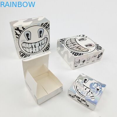 Προσαρμοσμένη γυαλιστερή UV ταινία Ματ λευκό χαρτί χαρτονιού κουτί χαρτιού 400g Για καλλυντικά δείγμα πετρελαίου argan