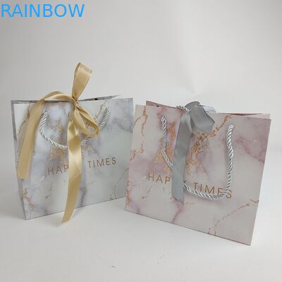 Προσαρμοσμένες τσάντες χαρτιού βιοδιασπώμενες τσάντες χαρτιού για ψώνια με εκτύπωση λογότυπου