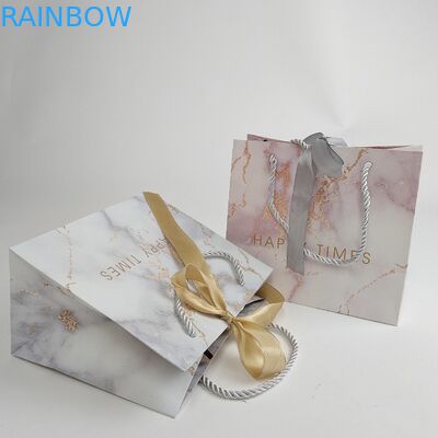 Προσαρμοσμένες τσάντες χαρτιού βιοδιασπώμενες τσάντες χαρτιού για ψώνια με εκτύπωση λογότυπου