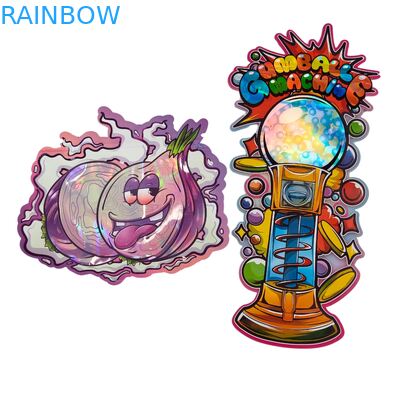 Διαμορφωμένη κοπή 3.5g Πλαστική σακούλα Γυαλιστερό φερμουάρ Mylar Για συσκευασία ζαχαρωτών βοτάνων Candy Smell Proof Γυαλιστερή επιφάνεια