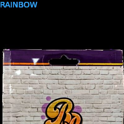 Διαμορφωμένη κοπή 3.5g Πλαστική σακούλα Γυαλιστερό φερμουάρ Mylar Για συσκευασία ζαχαρωτών βοτάνων Candy Smell Proof Γυαλιστερή επιφάνεια