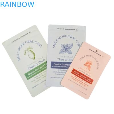 Βιοδιασπώμενη τσάντα χαρτιού Kraft λευκή τσάντα στερεοπτέρυγας πλαστική συσκευασία για τροφή κατοικίδιων ζώων