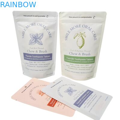 Βιοδιασπώμενη τσάντα χαρτιού Kraft λευκή τσάντα στερεοπτέρυγας πλαστική συσκευασία για τροφή κατοικίδιων ζώων