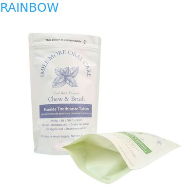 Βιοδιασπώμενη τσάντα χαρτιού Kraft λευκή τσάντα στερεοπτέρυγας πλαστική συσκευασία για τροφή κατοικίδιων ζώων