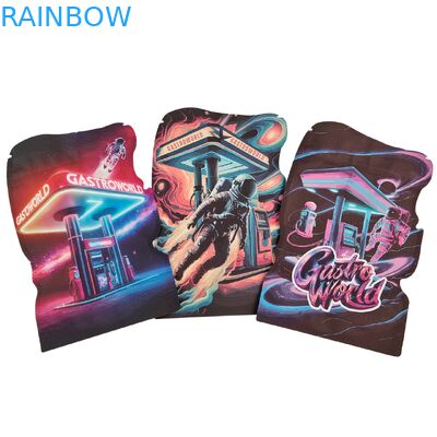 Ακανόνιστο σχήμα Τύλιες σακούλες Mylar για τσίχλες μπισκότωνΤοπικός σάκος πλαστικού PET με θωρακιστικές τσάντες ασφαλείας παιδιών