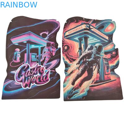 Ακανόνιστο σχήμα Τύλιες σακούλες Mylar για τσίχλες μπισκότωνΤοπικός σάκος πλαστικού PET με θωρακιστικές τσάντες ασφαλείας παιδιών