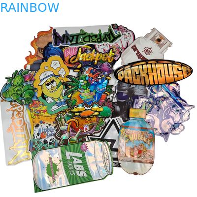 Συσκευασία Rainbow Custom Die Cut Mylar Bags Ειδικό σχήμα 3.5g 7g 14g 28g Παιδικά αδιάβροχο Αδιάβροχο Τρώσιμο πλαστικό σάκο με λουλούδια
