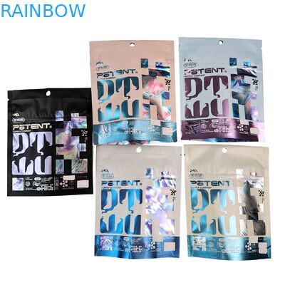 Ψηφιακή εκτύπωση Χολογραφική 3.5g Cali συσκευασίες 4x5 σακούλες Ακανόνιστο αλουμινένιο φύλλο μανιτάρια Gummies συσκευασία Die Cut Mylar σακούλες
