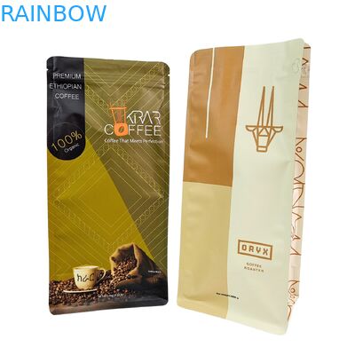 Προσαρμοσμένη Όρθια Συσκευασία Κόκκων Καφέ με Φερμουάρ και Βαλβίδα