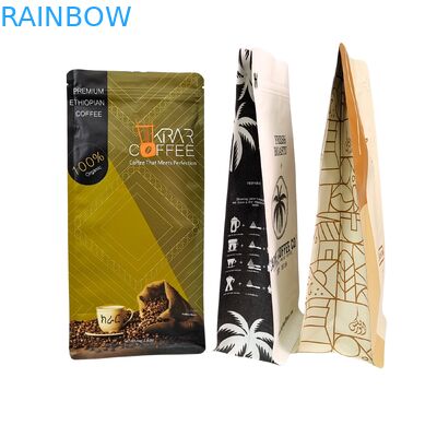 Προσαρμοσμένη Όρθια Συσκευασία Κόκκων Καφέ με Φερμουάρ και Βαλβίδα