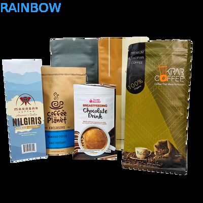 Προσαρμοσμένη Όρθια Συσκευασία Κόκκων Καφέ με Φερμουάρ και Βαλβίδα