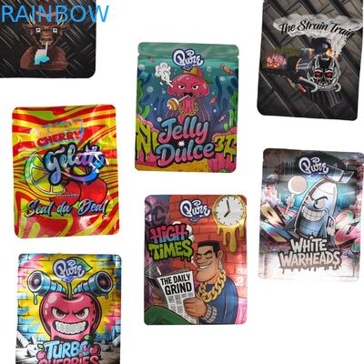 Προσαρμοσμένες 3.5g-28g επανακλείσιμες σακούλες Mylar για συσκευασία τροφίμων