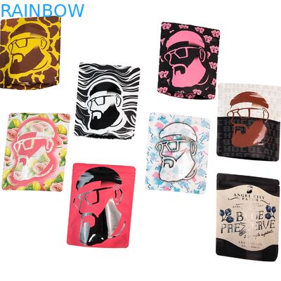 Επαναχρησιμοποιήσιμες Θερμοκολλητικές Σφραγίδες 3.5g 1oz Mylar Τσάντες με Φερμουάρ Όρθιες Αλουμινίου Φύλλου Αδιάβροχες για Οσμές Cali Αποθήκευσης Τροφίμων Mylar Τσάντες Προσαρμοσμένης Εκτύπωσης