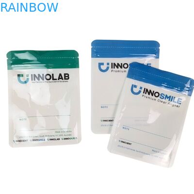 Προσαρμόσιμη Λευκή Τσάντα με Φερμουάρ για Συσκευασία Διαφανών Ναρθήκων Δοντιών, Διάφανη από τη Μία Πλευρά με Θερμοκόλληση και Στοίχιση Λογοτύπου