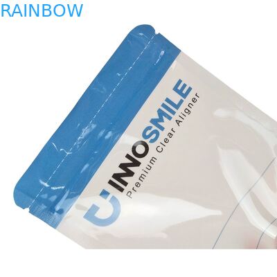 Προσαρμόσιμη τσάντα φερμουάρ λογότυπου για οδοντιατρικούς ευθυγραμμιστές με θερμική σφραγίδα και σαφή πλαστική τσάντα Mylar