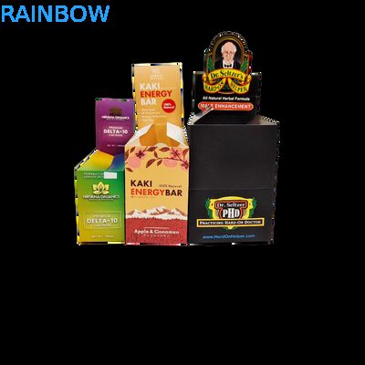 Προσαρμοσμένο αναδιπλούμενο κουτί χαρτιού Kraft με χαρτόνι 350g για οθόνη μετρητή λιανικής πώλησης