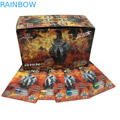 Χονδρικής Προσαρμοσμένο Rhino 100k 150k 200k Κάψουλες Ενίσχυσης Χάπια Φάρμακο 3d Συσκευασία Κάρτα με Χάρτινο Κουτί Προβολής