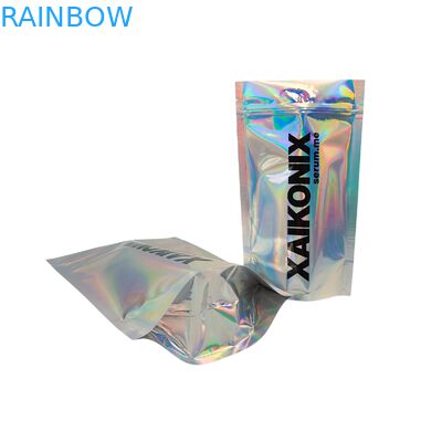 Customized Hologram Mylar Bags Resealable Smell Proof Holographic Plastic Zipper Bags