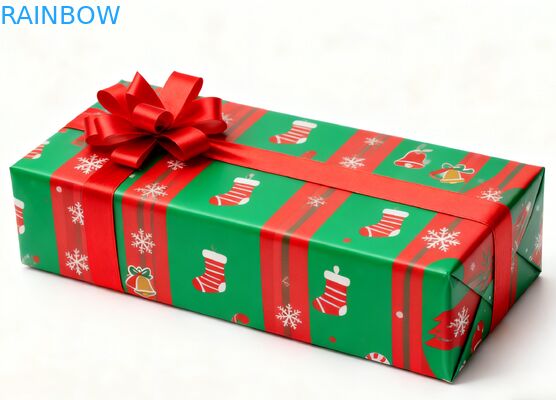 Ανακυκλώσιμα Βιοδιασπώμενα Κουτιά Δώρων Kraft Ορθογώνια με Αναδιπλούμενο Καπάκι, Κορδέλα, Επίστρωση UV, Ματ, Προσαρμοσμένα για Γενέθλια, Χριστούγεννα