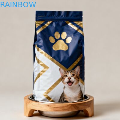 Προσαρμοσμένες Βιοδιασπώμενες Συσκευασίες Τροφίμων Ζώων Mylar Bags Side Gusset Pouch Σακούλα με Φερμουάρ για Τροφή Σκύλων Γάτων Ζώων με Βαλβίδα