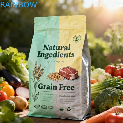 Προσαρμοσμένες Βιοδιασπώμενες Συσκευασίες Τροφίμων Ζώων Mylar Bags Side Gusset Pouch Σακούλα με Φερμουάρ για Τροφή Σκύλων Γάτων Ζώων με Βαλβίδα