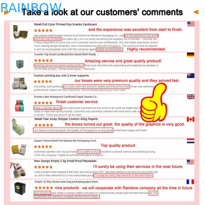 Χάρτινο κουτί με διαφανή οθόνη παραθύρου και πάχος 350g για συσκευασία τροφίμων